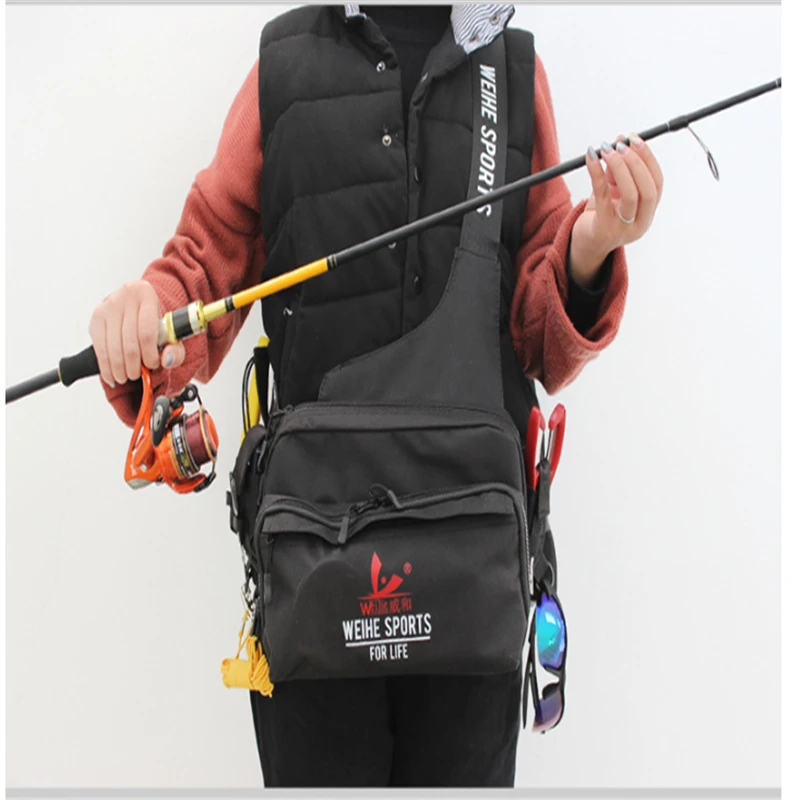

3-слойная вместительная прочная нейлоновая сумка для рыбалки, сумка-мессенджер, поясная сумка, водонепроницаемая сумка для рыболовных прим...