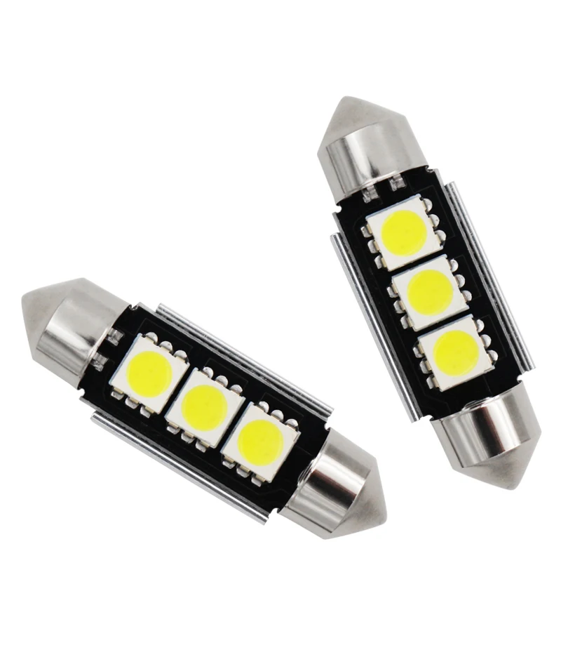 36 мм/39 мм C10W C5W 3SMD 3 SMD 5050 Светодиодные лампы canbus лампы автомобиля свет номерного знака подсветка для автомобильного номера внутренний купол лампа белый AC/DC 12V