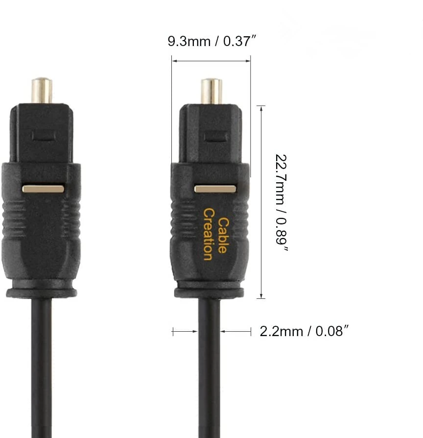 Оптический цифровой аудиокабель тонкий волоконно оптический позолоченный S/PDIF