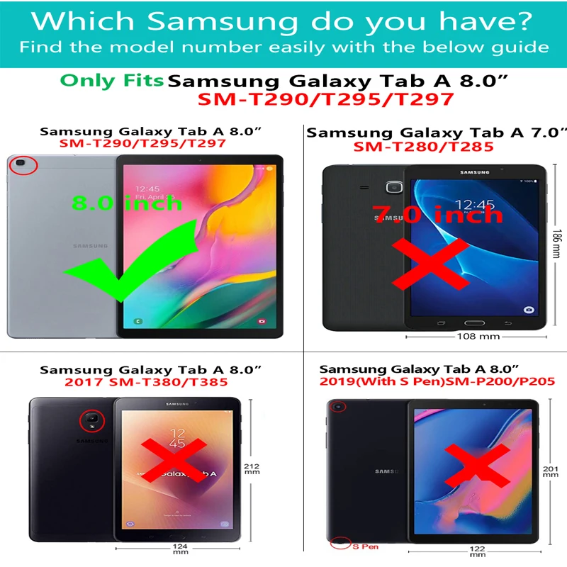 Для Samsung Galaxy Tab A 8,0 Стенд Крышка T295 T290 T297 8 дюймов Чехол протектор SM-T295 SM-T290 чехол-портмоне в 2 раза Бизнес оболочки