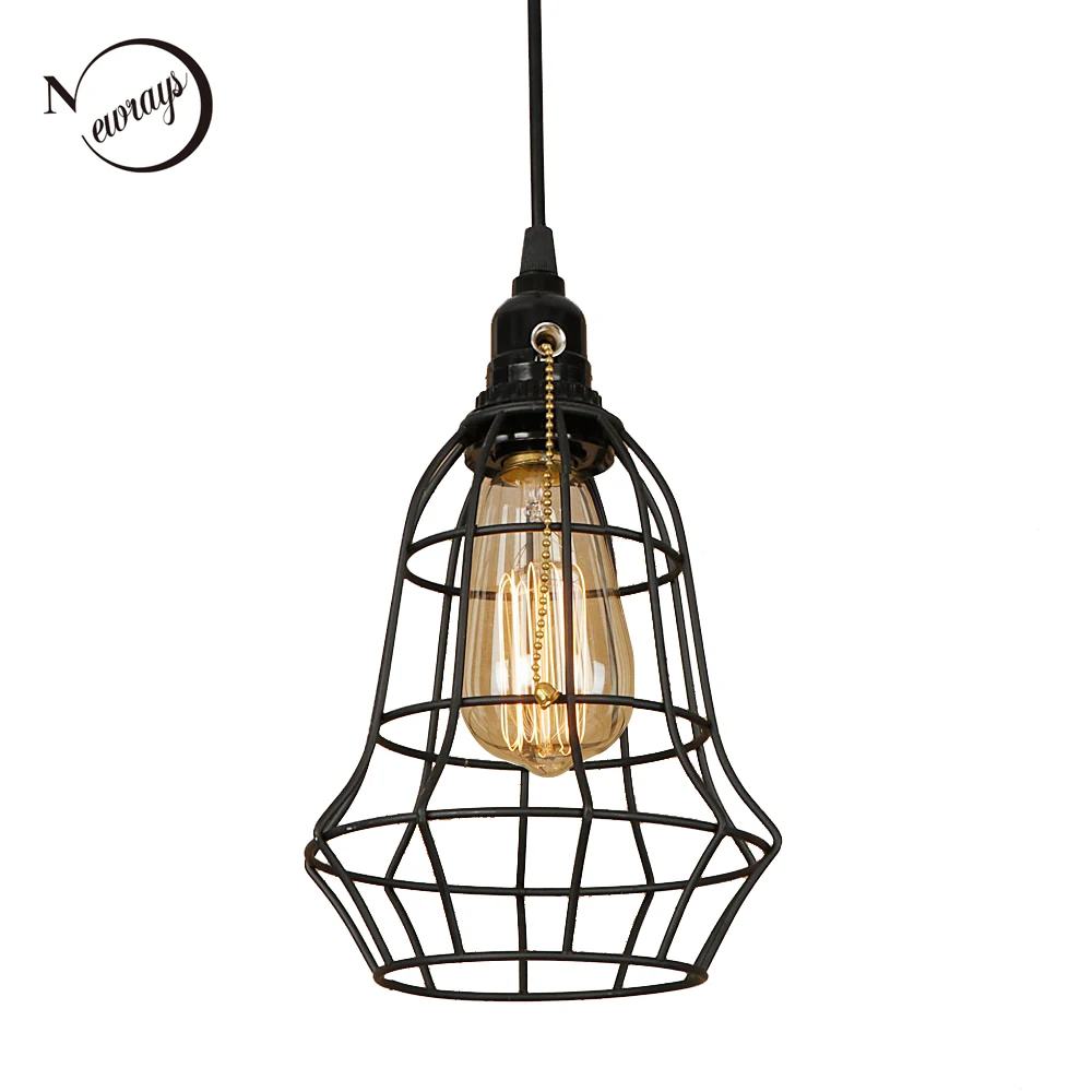 Промышленный железный черный подвесной светильник в стиле лофт светодиодный