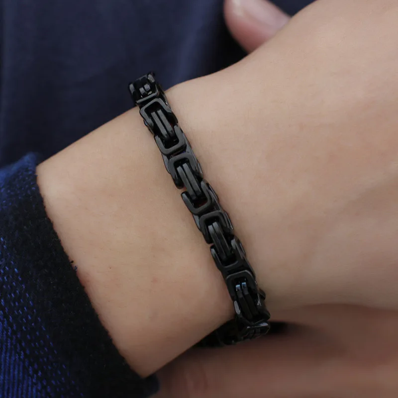 Black/Gold/Silver Color Punk Bracelet For Men Fashion Chinese Style Stainless Steel Ghost Head Bangle Jewelry | Украшения и
