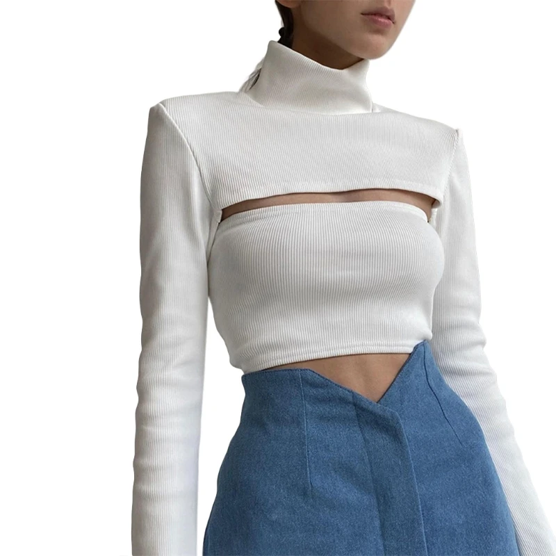 Женский трикотажный свитер в рубчик 20CF комплект из 2 предметов водолазка с