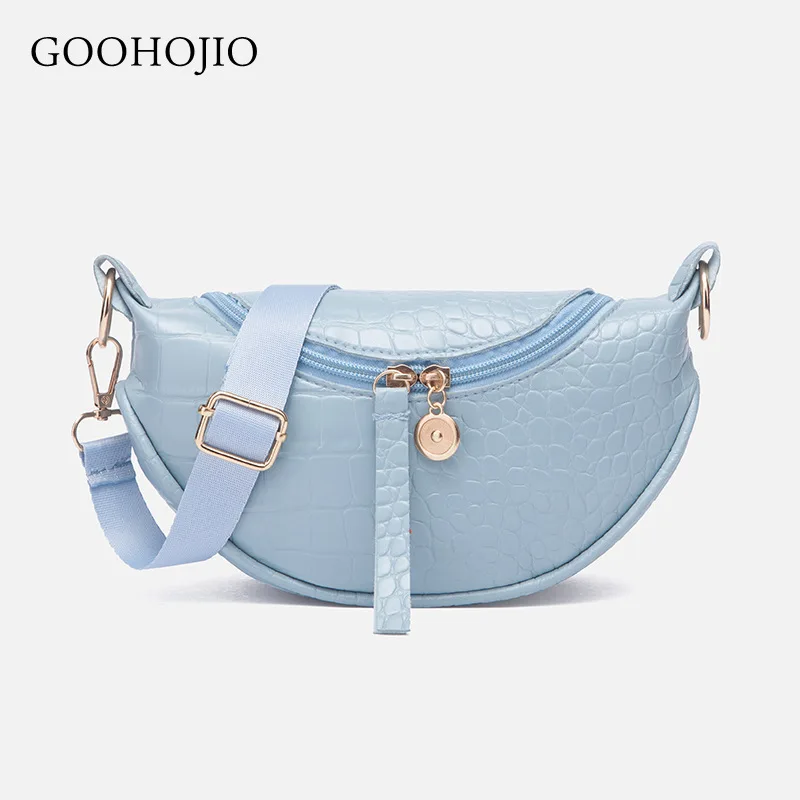 

2021 Summer New Casual Women Solid Color Fanny Waist Packs Fashion PU Zipper Chest Bag Portable Suitable for Any Occasion