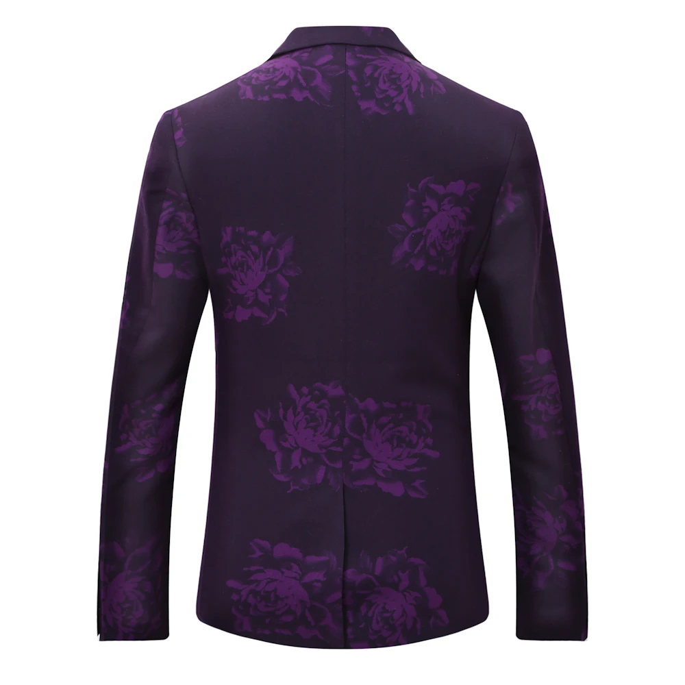 YUNCLOS фиолетовый большой пион жилет Mariage Homme свадебные костюмы для мужчин