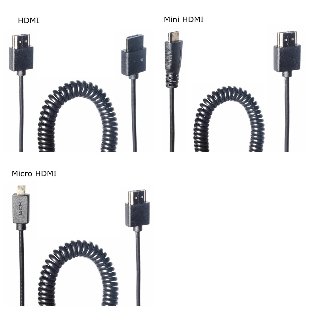 OD 3 0 мм HDMI совместимый мини спиральный кабель micro эластичный пружинный Гибкий