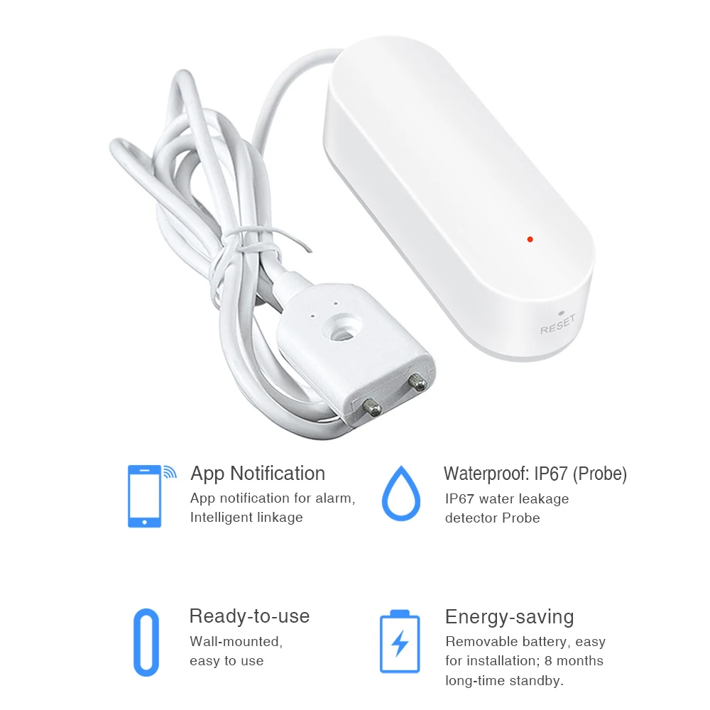 Smart Home Wifi Water Leakage Detector Sensor Security Flood Overflow Alarm Remote Notification for Automation | Электроника