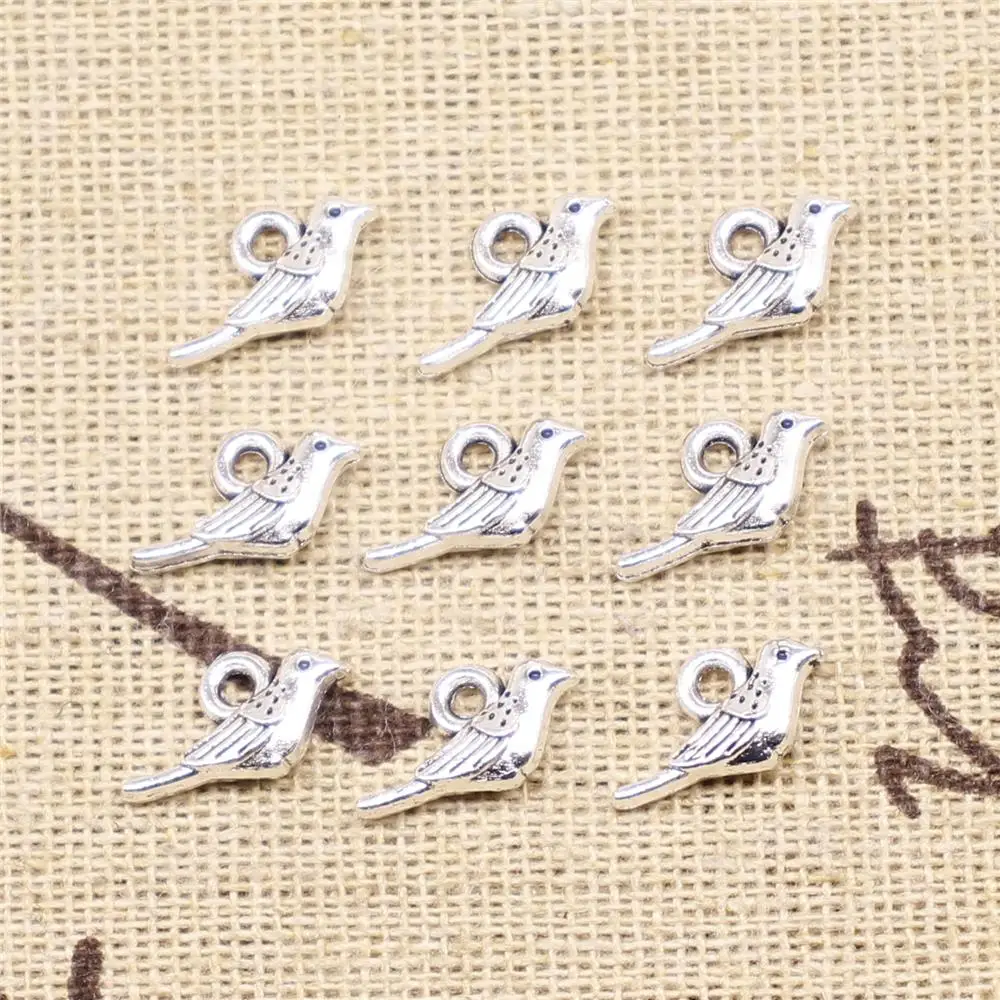 

Designer Charms DIY 30pcs 12x8mm Antique Silver Color Little Bird Charms