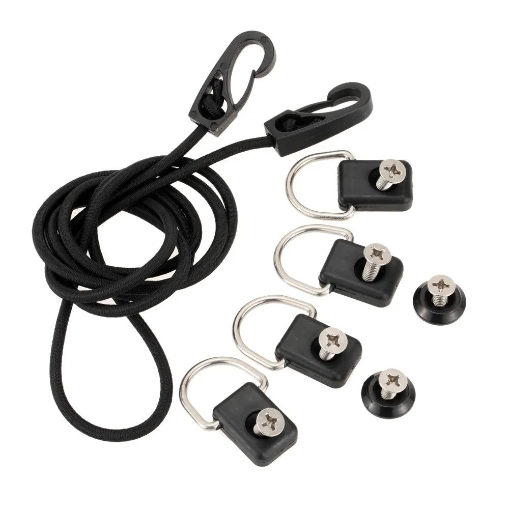 

Portable Canoe Kayak D Ring Outfitting Fishing Rigging Bungee Kit Accessory for Kayak Canoe Inflatable Boat Accessories Black