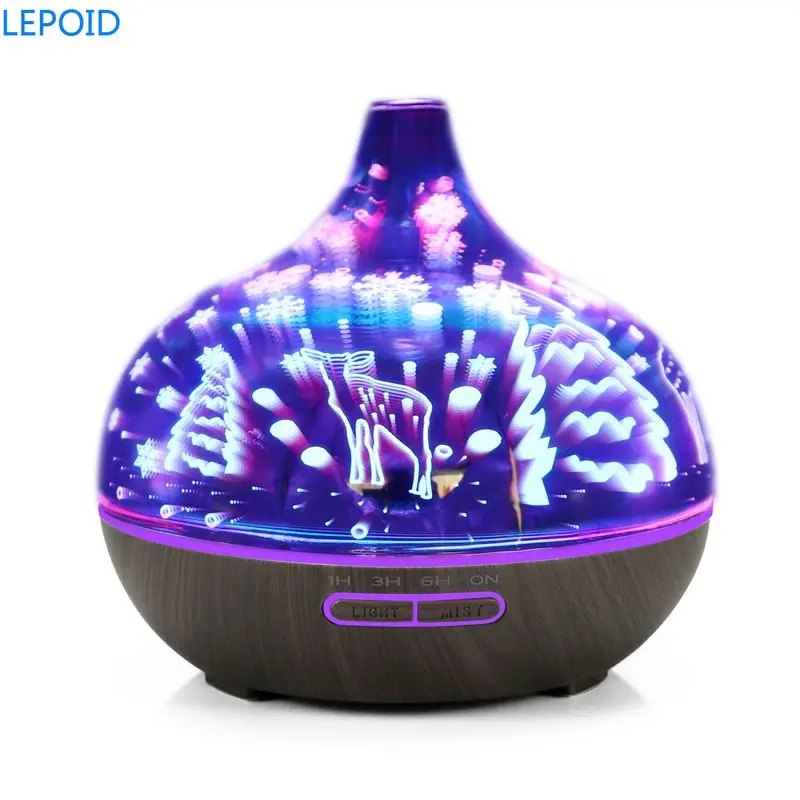 LEPOID 400 мл 3D стеклянный диффузор для масла премиум ультразвуковой увлажнитель