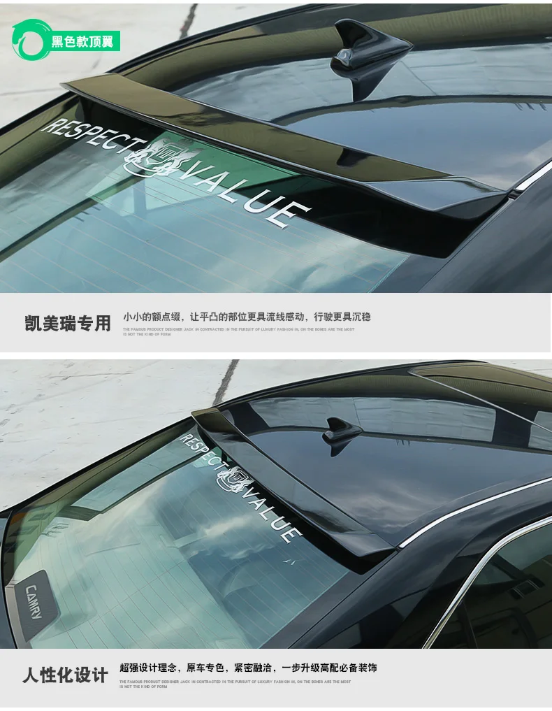 ABS пластик Неокрашенный задний багажник украшение в виде хвостового крыла для