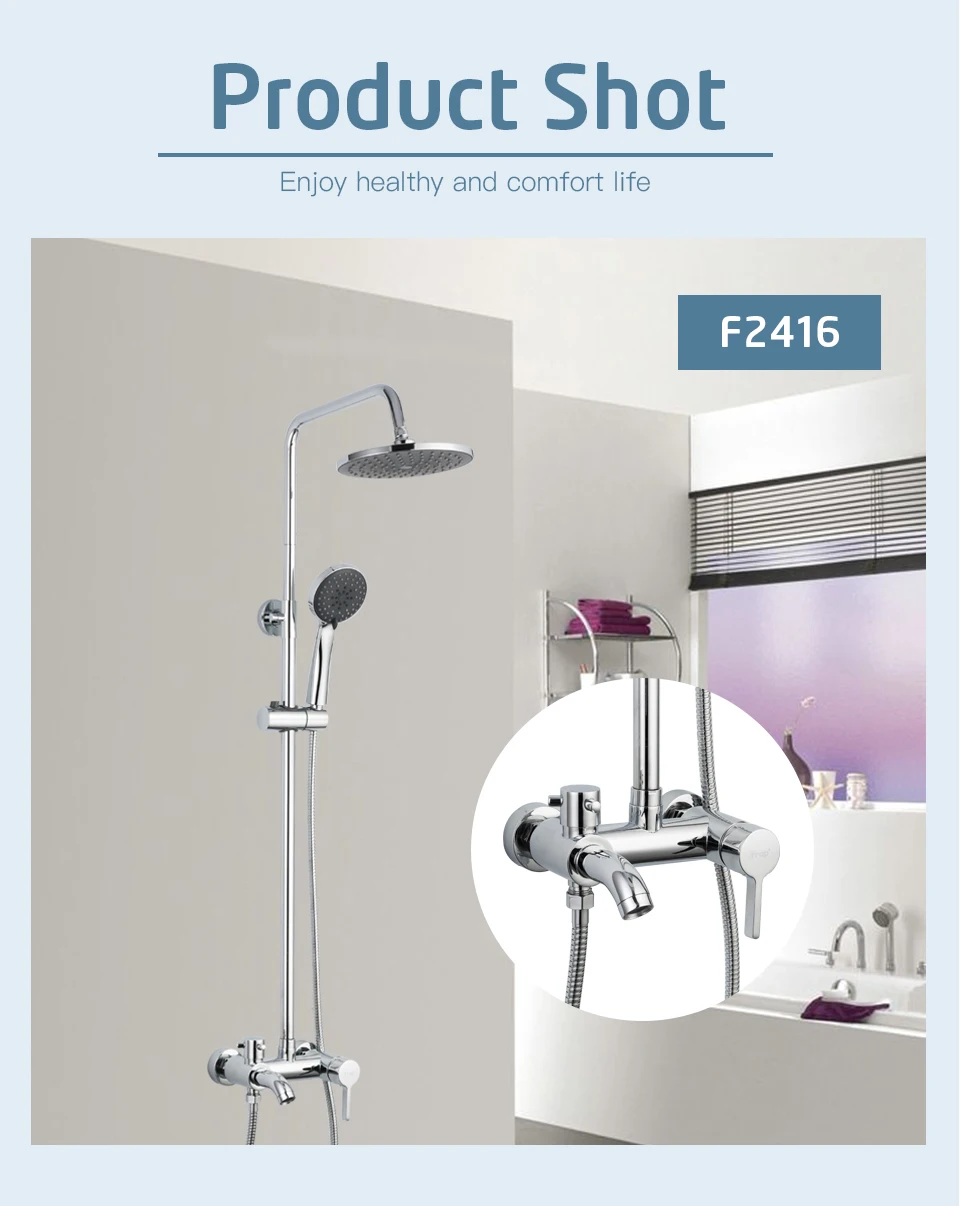 FRAP Shower Faucets Set white bathroom shower system bath shower mixer faucet rainfall shower head Taps Wall Mounted faucet