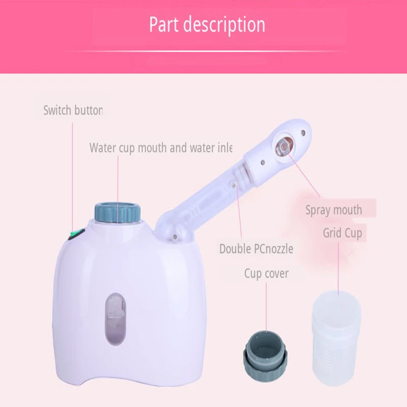 Lady Steam Ozone Facial Steamer Face Sprayer Vaporizer Beauty Salon Skin Detox Whitening Moisturizing Exfoliating Care Machine | Красота и