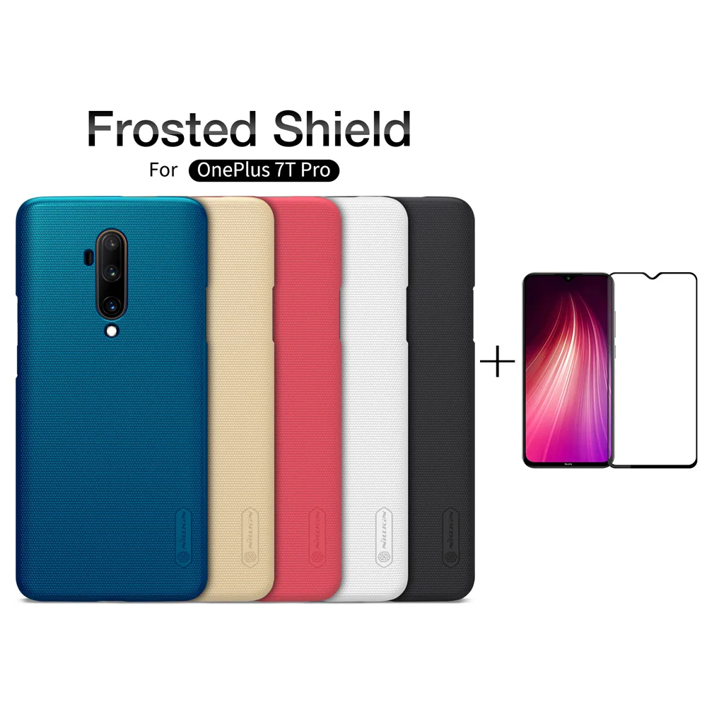 OnePlus 7T чехол oneplus 7t pro Nillkin Frosted Shield для 7Pro 6T со стеклянным защитным стеклом|Бамперы|