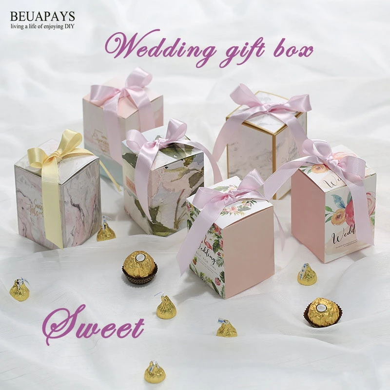 Бесплатная доставка 100 шт квадратная трехмерная Свадебная Конфета свадебное