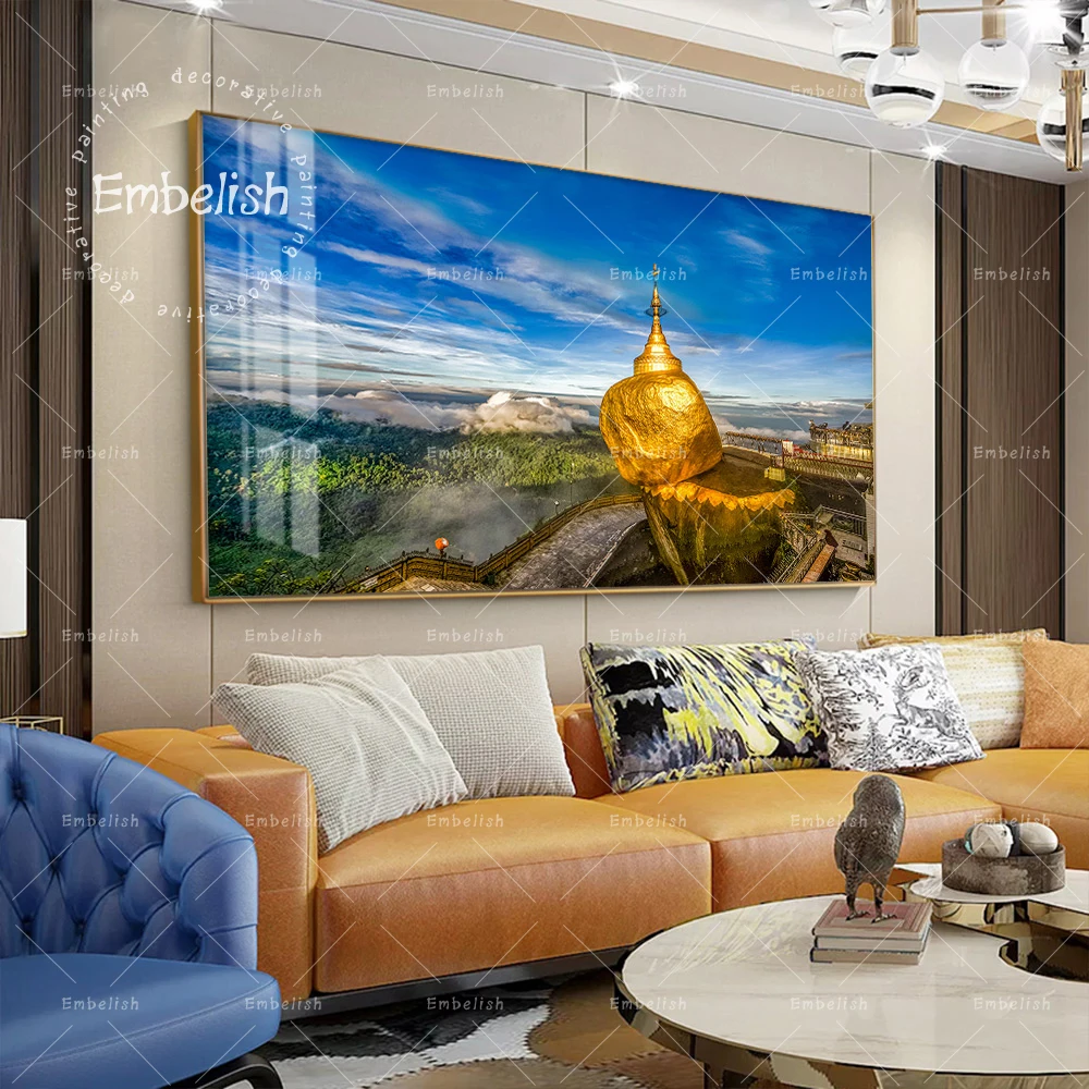 

1 Pieces Beautiful Landscape Kyaiktiyo Pagoda Golden Rock HD Print Canvas Paintings For Living Room Home Decor Wall Art Pictures