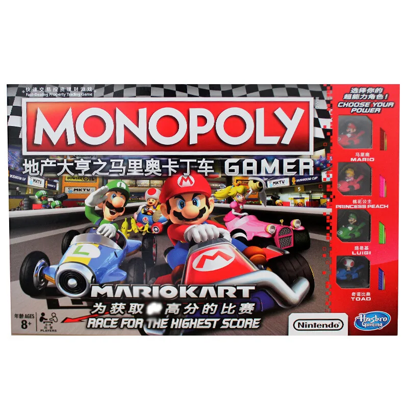 Hasbro Games Монополия Super Mario Kart Настольные игры для мультиплеера взрослые Семейные