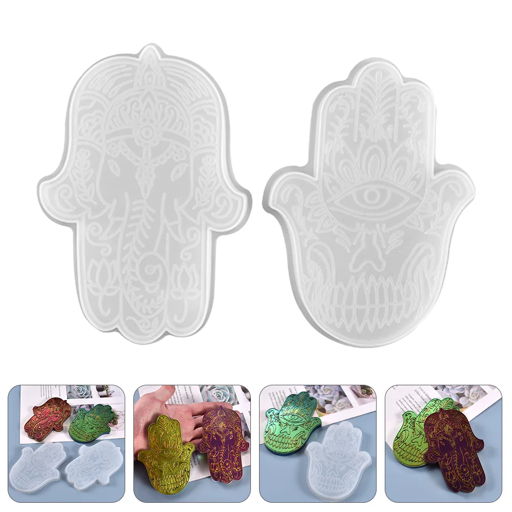 

2pcs Crafts Making Molds Silicone Molds Fatima Palm Shaped Decoration Molds