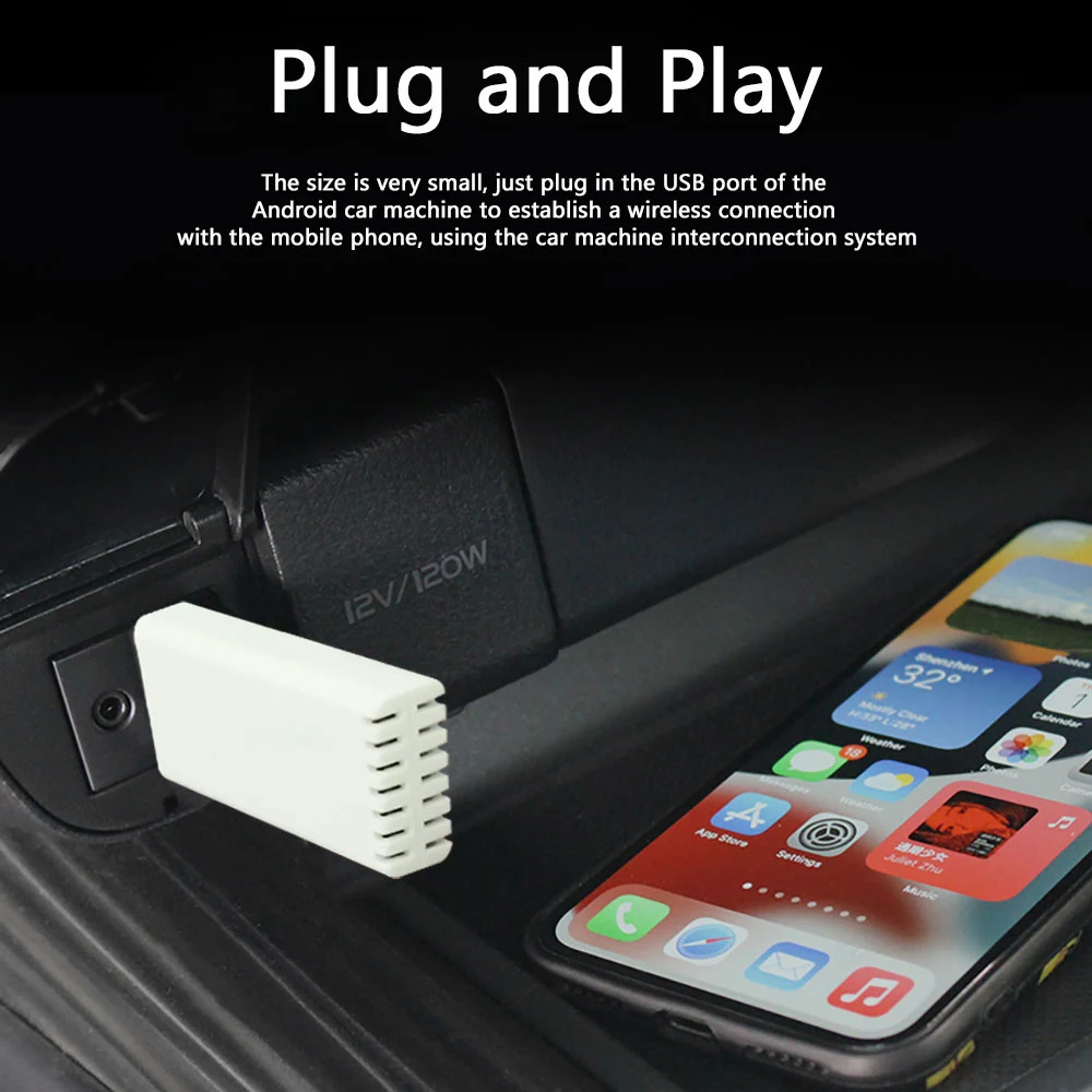 Беспроводной адаптер CarPlay для OEM автомобильной стереосистемы с USB подключением и