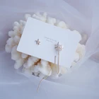 Изысканные ассиметричные серьги-гвоздики с блестящими звездами для женщин дизайнерские креативные Роскошные ювелирные изделия высокого качества AAA циркон S925 иглы