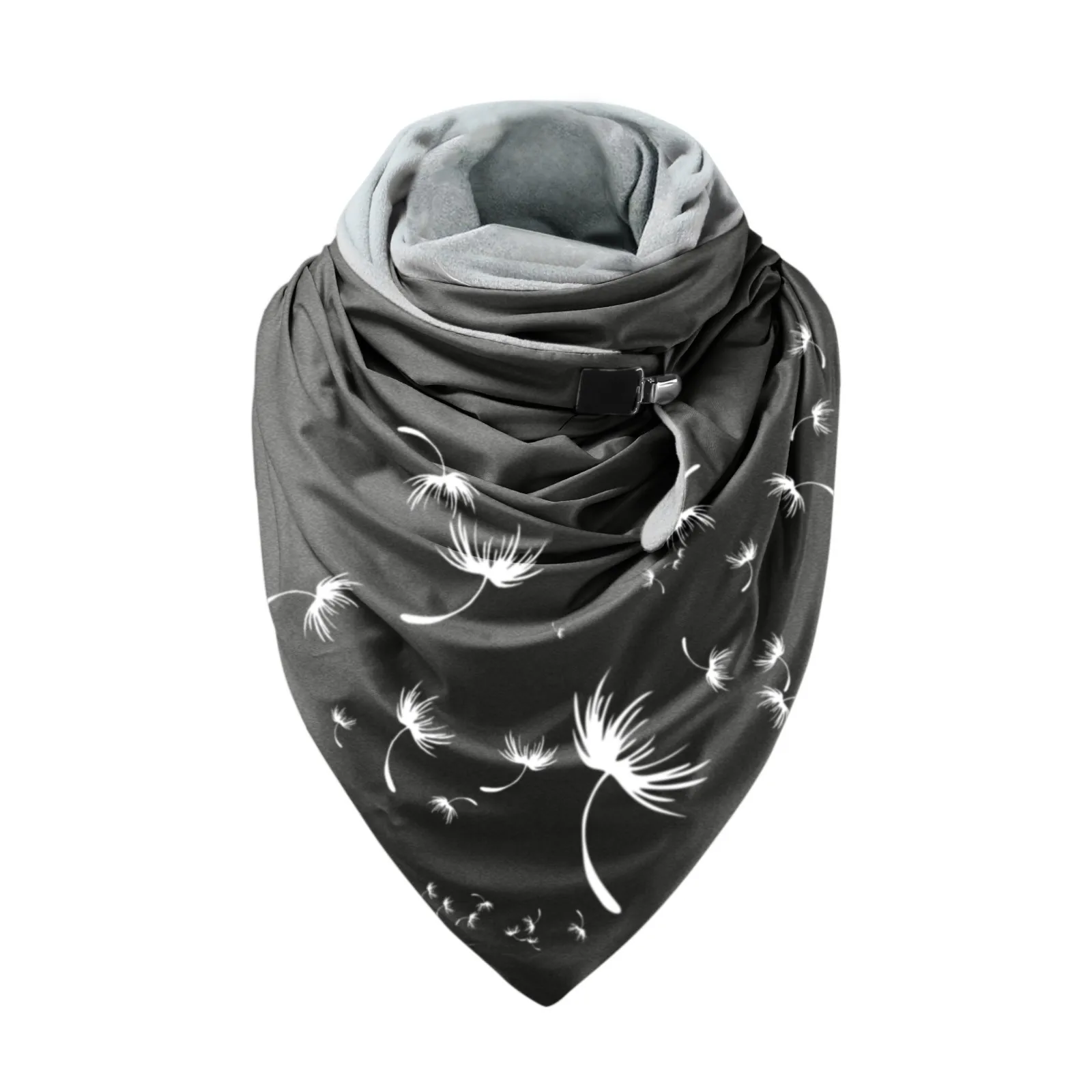 

2022 Fashion Winter Women Scarf Snowflake Printed Button Soft Wrap Casual Warm Scarves Shawls Women Black Cute снуд женский