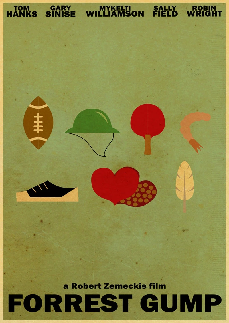 

Forrest Gump Tom Hanks Robin Wright Vintage Paper Poster Wall Painting Home Decoration 42X30 CM 30X21 CM