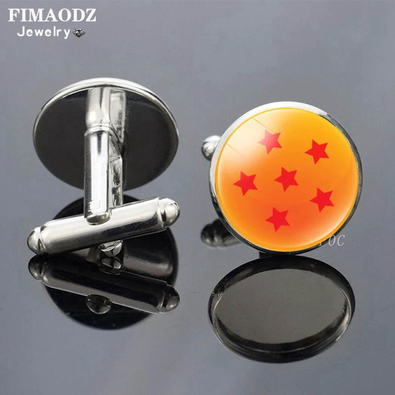 

FIMAODZ Anime 7 Stars Balls Cufflinks for Mens High Quality Glass Cabochon Exquisite Male Shirt Cuff Links Buttons Gifts