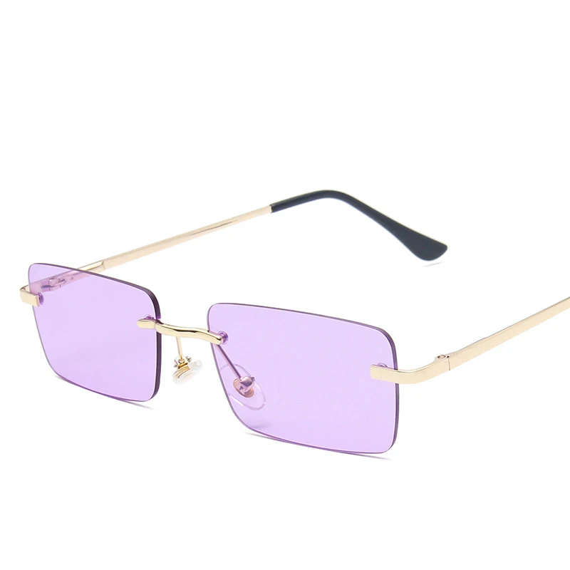 

Rimless Sunglasses Female Square Small Frame Ocean Sheet Spring Leg Glasses Trend Street Shooting