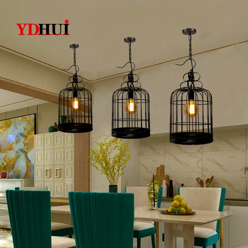 Tieyi Bird Lantern Restaurant Chandelier Creative Simple Bar Cafe Hot Pot Retro Industrial Decoration Lamp | Лампы и освещение