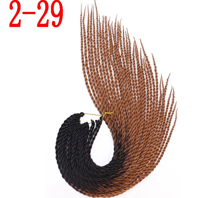 2-29 MERISIHAIR Ombre Сенегальские крученые волосы на крючках косички 24 дюйма 30 корней/упаковка синтетические косички волосы для женщин серый, синий, розовый, бро - Цвет: 2-29