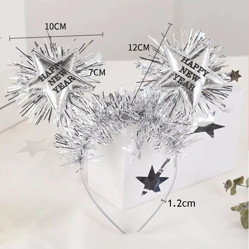 

1PC Hat Headband Decoration Tinsel Star Foil Hair Accessories Party Home Happy New Year