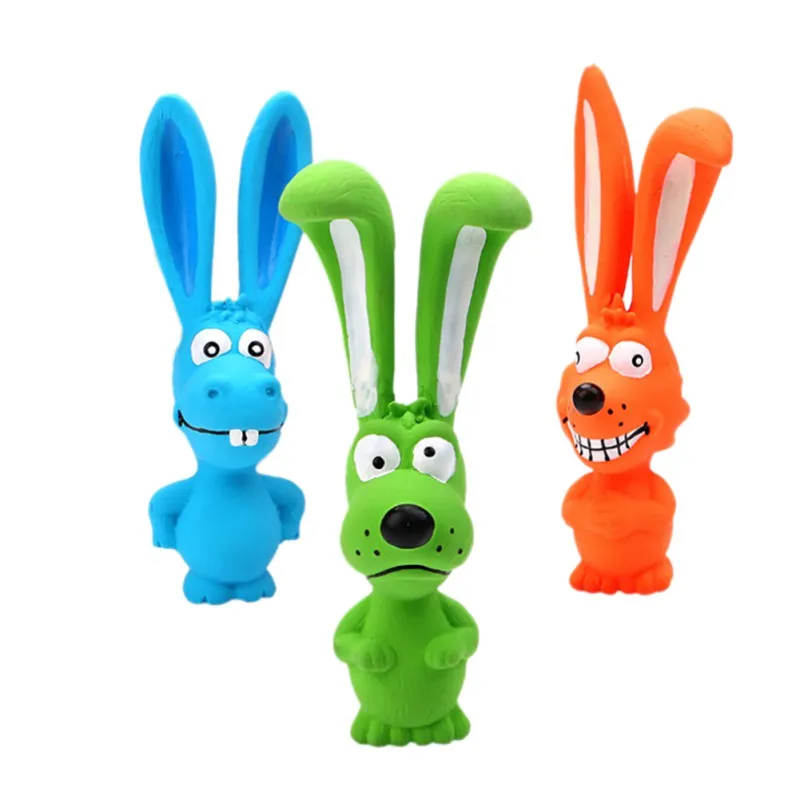 

1PC Puppy Screaming Rubber Rabbit Toy For Dogs Latex Squeak Squeaker Chew Training Products