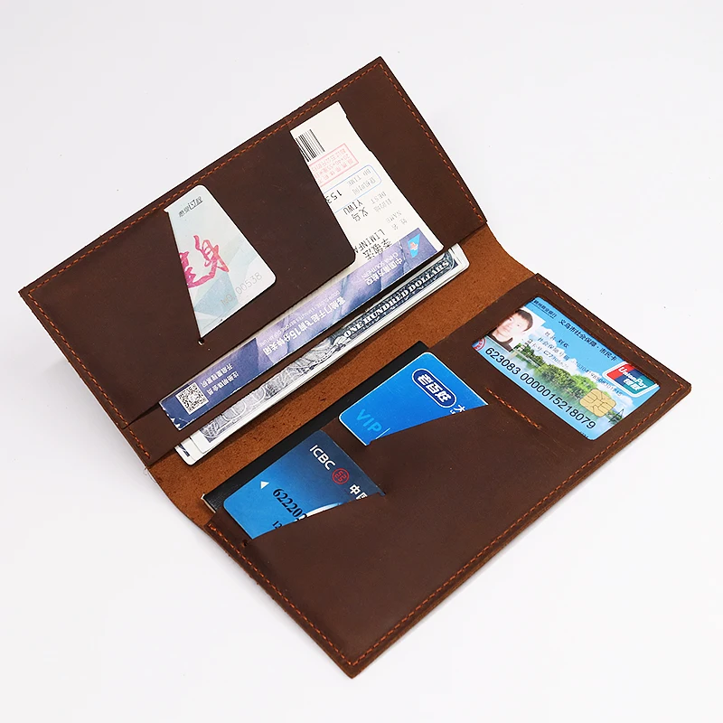 100% натуральный кожаный дорожный кошелек Обложка для паспорта мужчин мужской