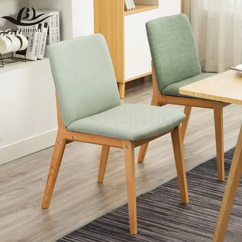 Dining Chair Nordic Home Modern Simple Study Solid Wood Back Office Desk Restaurant Stool Light Luxury |