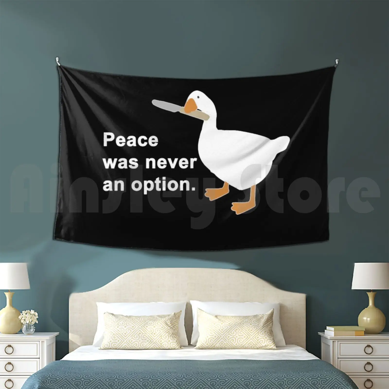 

Peace Was Never An Option-Goose Meme Tapestry Living Room Bedroom Peace Was Never An Option Goose Meme Goose With