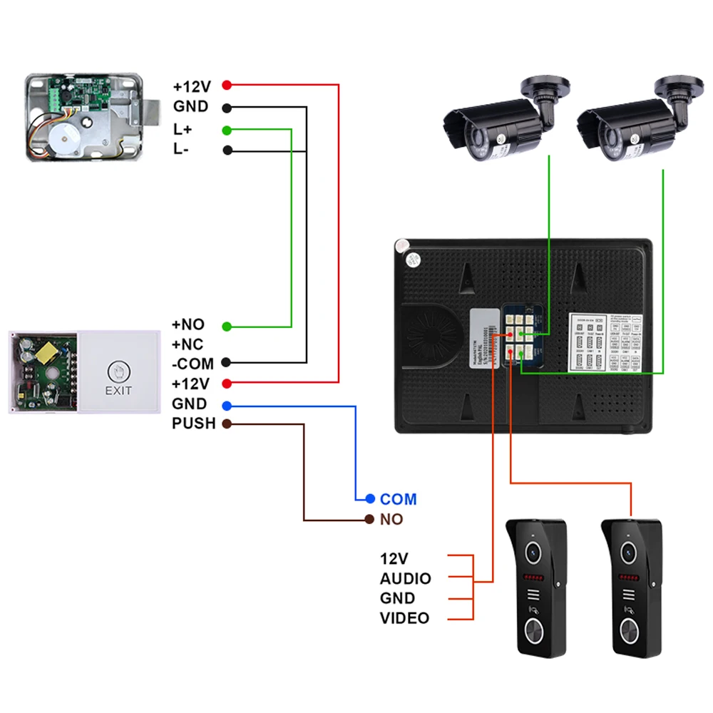 Дверной видеодомофон с замком 1200TVL RFID разблокировка камера датчиком движения