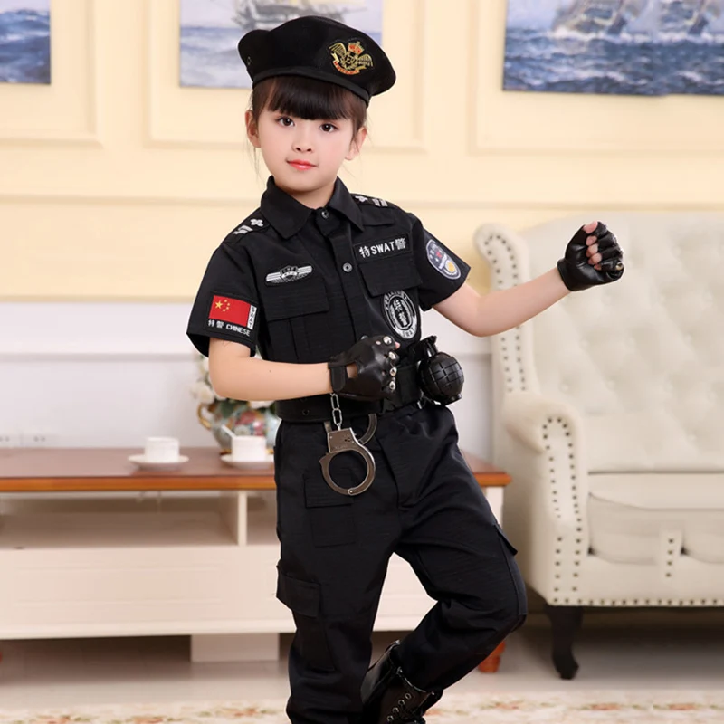 Костюм полицейского для мальчиков и девочек с коротким рукавом | Мать ребенок