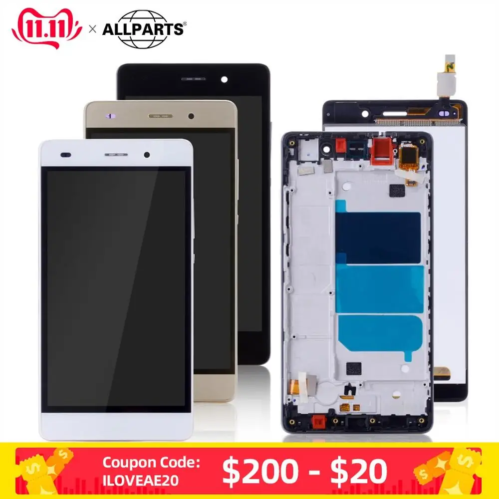 Дисплей для HUAWEI P8 Lite LCD в сборе с тачскрином на рамке Оригинал 5.0‘’ черный