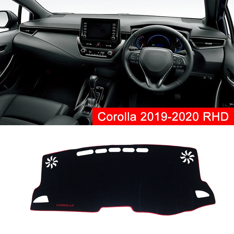 RHD Red Side Для Toyota Corolla LHD/RHD чехол на приборную панель автомобиля коврик Избегайте подстилки под светильник солнцезащитный Ковер Анти-УФ чехол аксессуары для интерьера - Название цвета: RHD Red Side