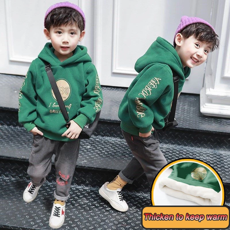 

Children's Hoodies for Girls Kids Boys Clothing Autumn-Winter Clothing Hoodie Plus Velvet Cartoon Sweatshirts Clothes