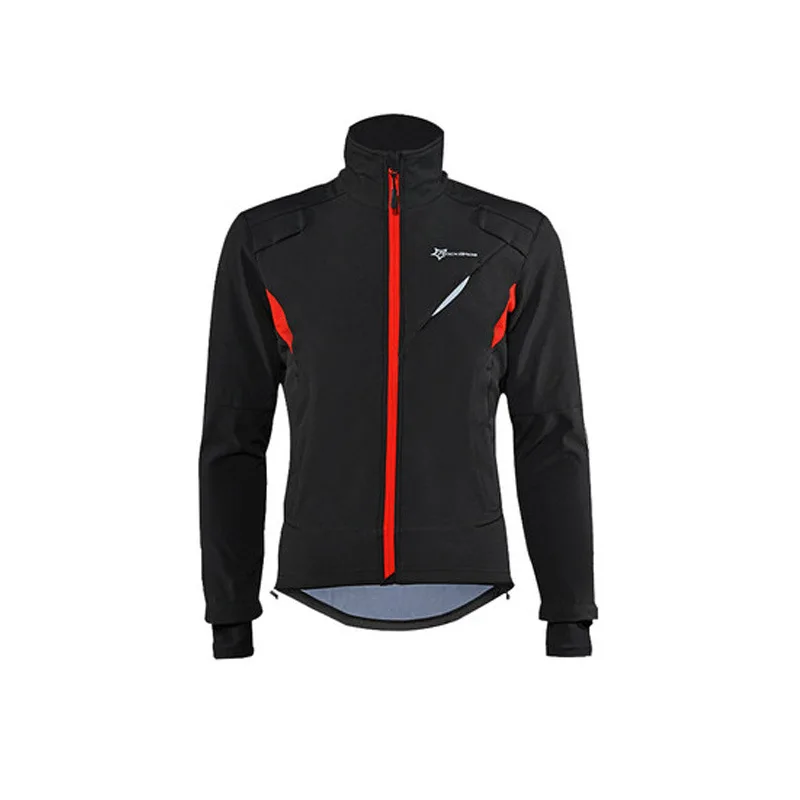 Model 2 Jacket Only ROCKBROS Велоспорт велосипед с длинным рукавом куртка брюки наборы Зимний термальный флис Джерси ветрозащитный светоотражающий спортивная одежда - Цвет: Model 2 Jacket Only