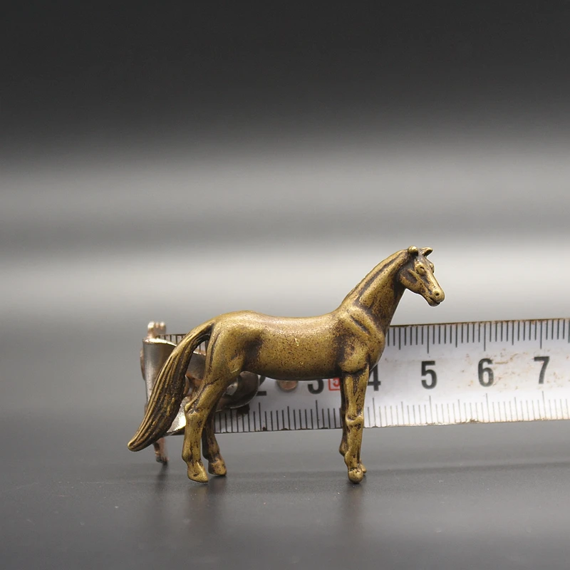 

Bronze horse ornaments, solid brass micro carved Zodiac horse, exquisite handicrafts and trinkets