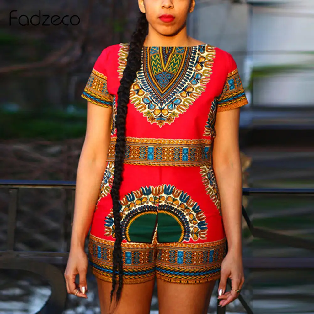 Fadzeco африканская одежда для женщин Slim Fit комплект из 2 предметов шорты с