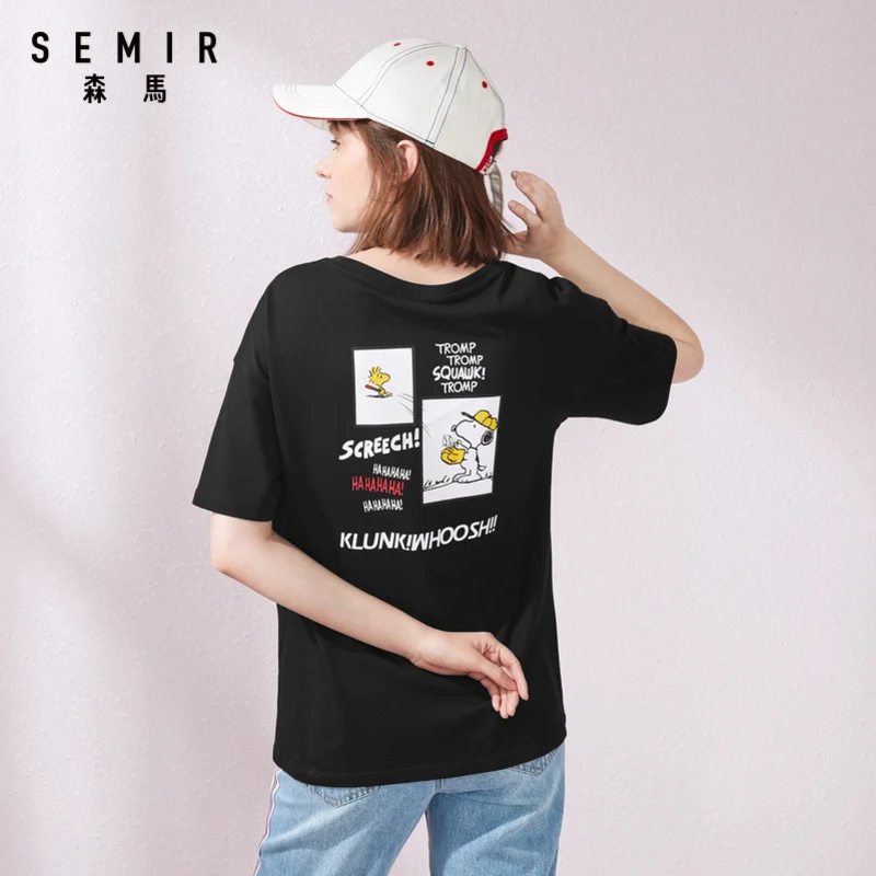 Футболка Semir женская с коротким рукавом хлопок удобный топ принтом лето