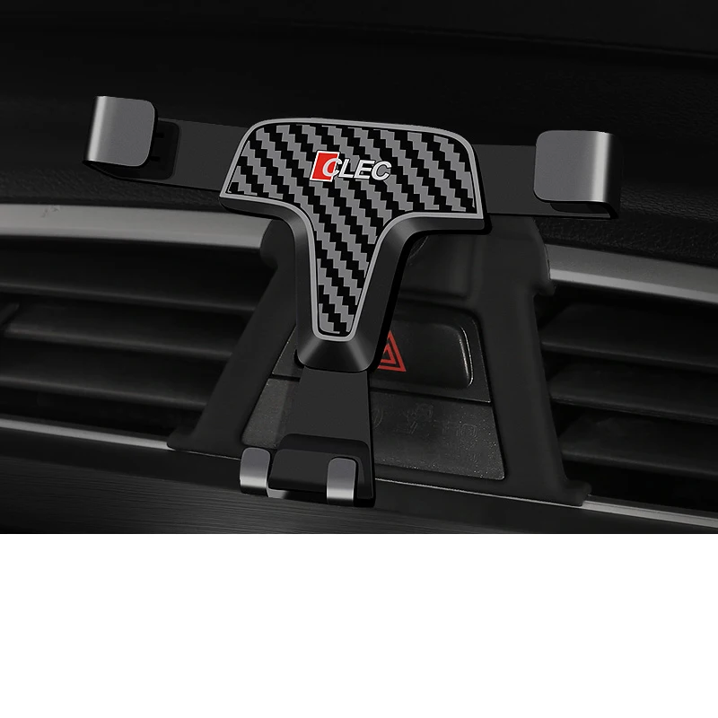 Lsrtw2017 Сплав пластиковый держатель телефона на приборной панели автомобиля для Geely Boyue Atlas салонные молдинги аксессуары - Название цвета: fiber black