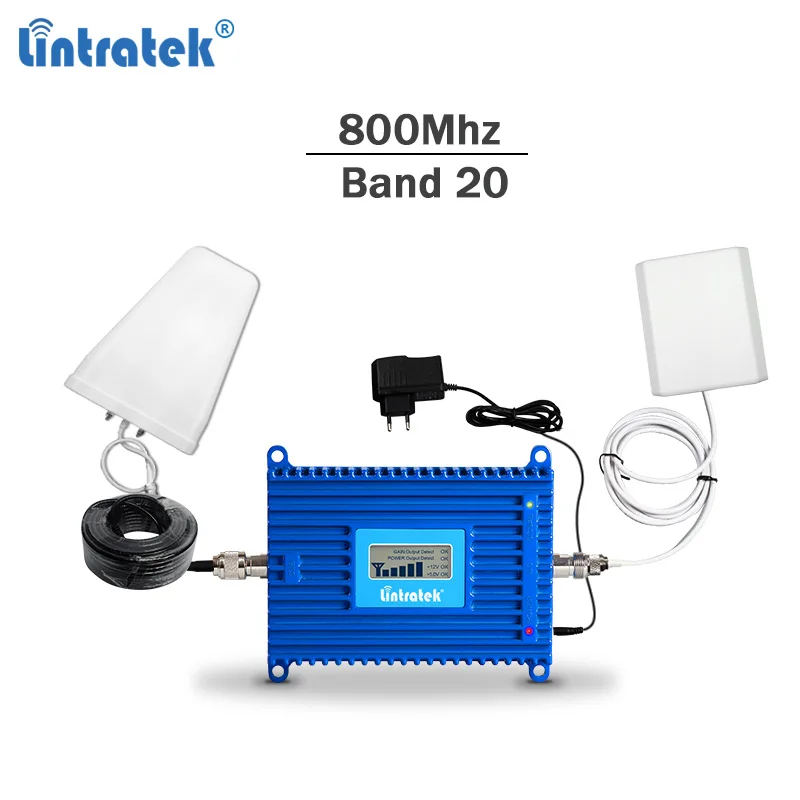Lintratek Band 20 Репитер сигнала 4G 800Mhz усилитель LTE 800MHZ AGC 70dB интернет Усилитель