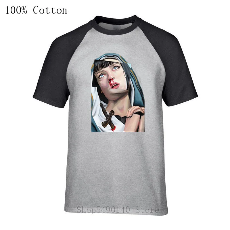 

Забавная Мужская футболка с карикатурой из фильмов криминальной фантастики, модная комиксная футболка с изображением миы, квинца, Тарантино, хипстерская одежда с коротким рукавом