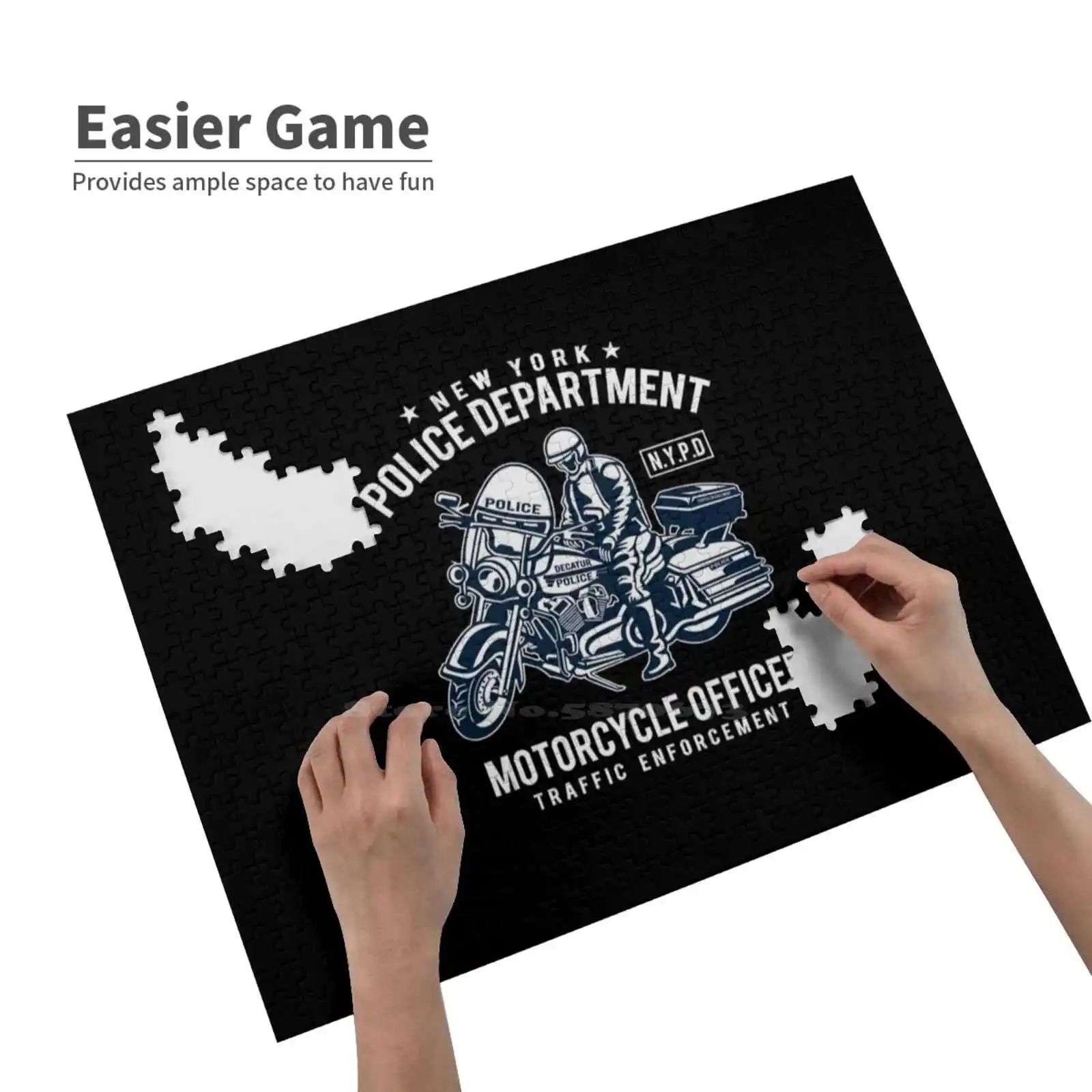 Полиция мотоцикл офицер удивительный подарок головоломка для взрослых|Пазлы| |
