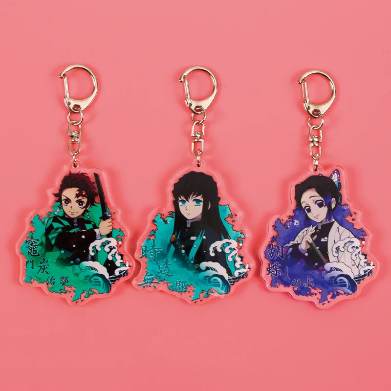 

Anime Demon Slayer Kimetsu no Yaiba Keychain Tanjirou Giyuu Muzan Double Sided Acrylic Key Ring Blade of Ghost Pendant Gift New