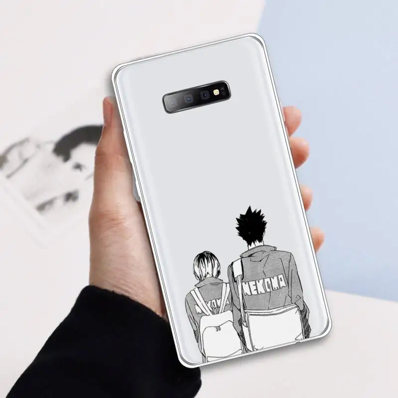 

Oya Haikyuu funny pattern Japanese Anime Phone Case Transparent For Samsung Galaxy A 71 21s S note 8 9 10 plus 20 ultra